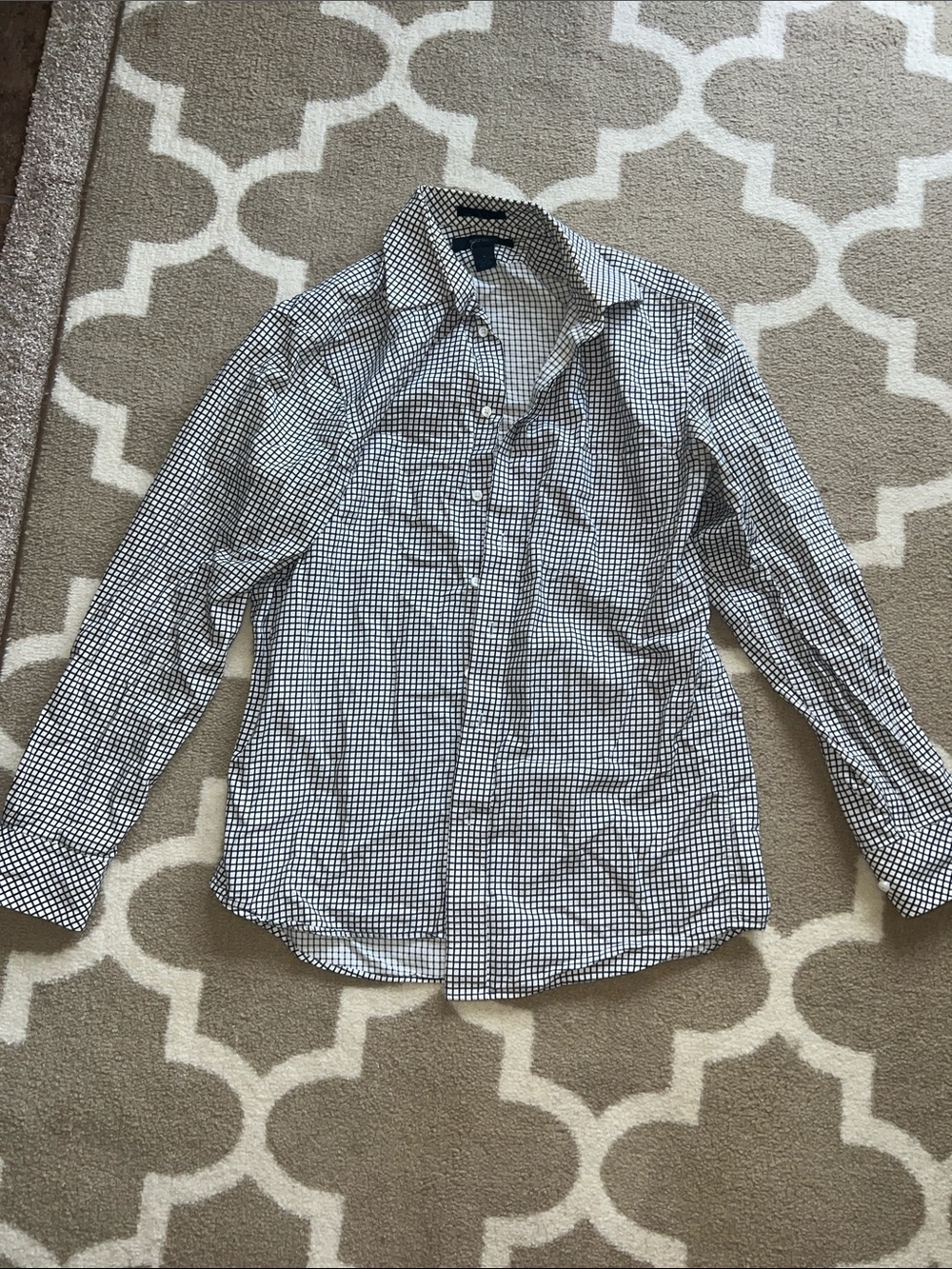Express Black and White Checked Dress Shirt